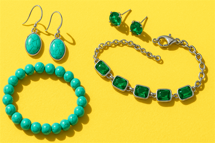 Bold gemstone stainless steel jewelry