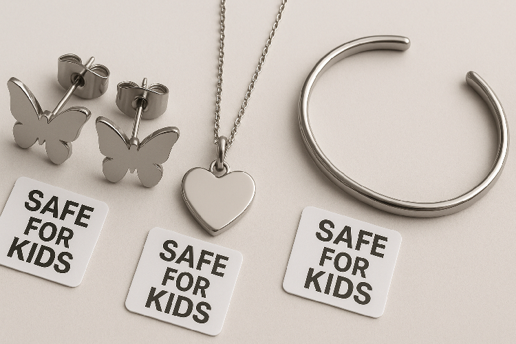 Stainless steel jewelry options for kids with safe, stylish designs.